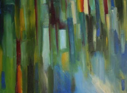 Bamboo Cloud Forest, oil on canvas, 29”x30.5”